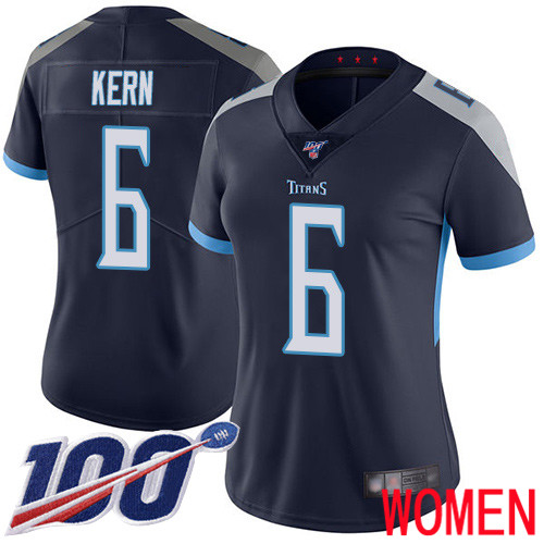 Tennessee Titans Limited Navy Blue Women Brett Kern Home Jersey NFL Football #6 100th Season Vapor Untouchable->tennessee titans->NFL Jersey